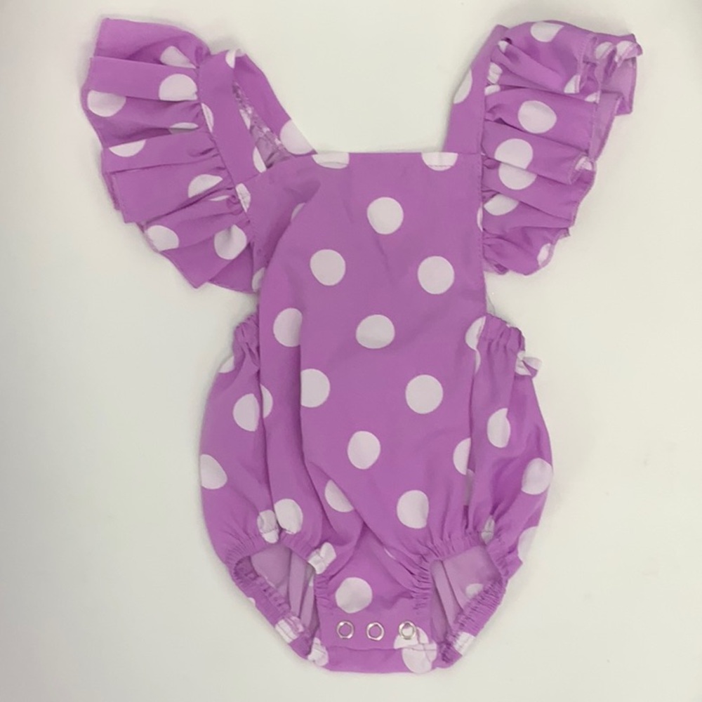 Purple Polka Dot Kids One Piece